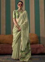 Silk Green Casual Wear Weaving Saree